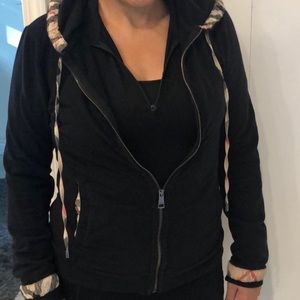 Burberry black zip up hoodie